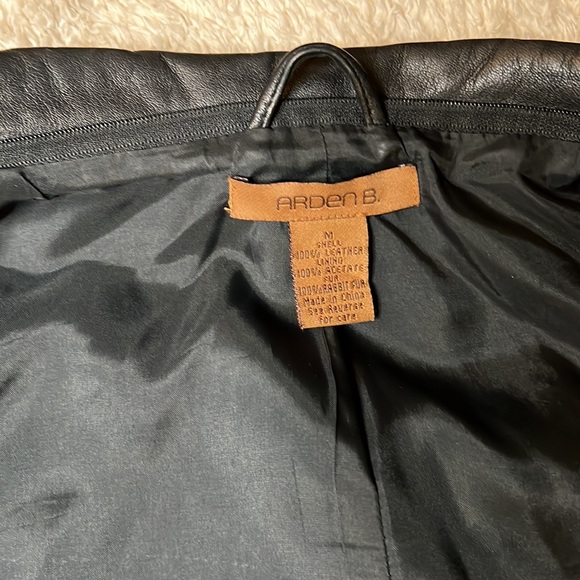 Arden B Black Leather Jacket Sz M - Picture 13 of 13